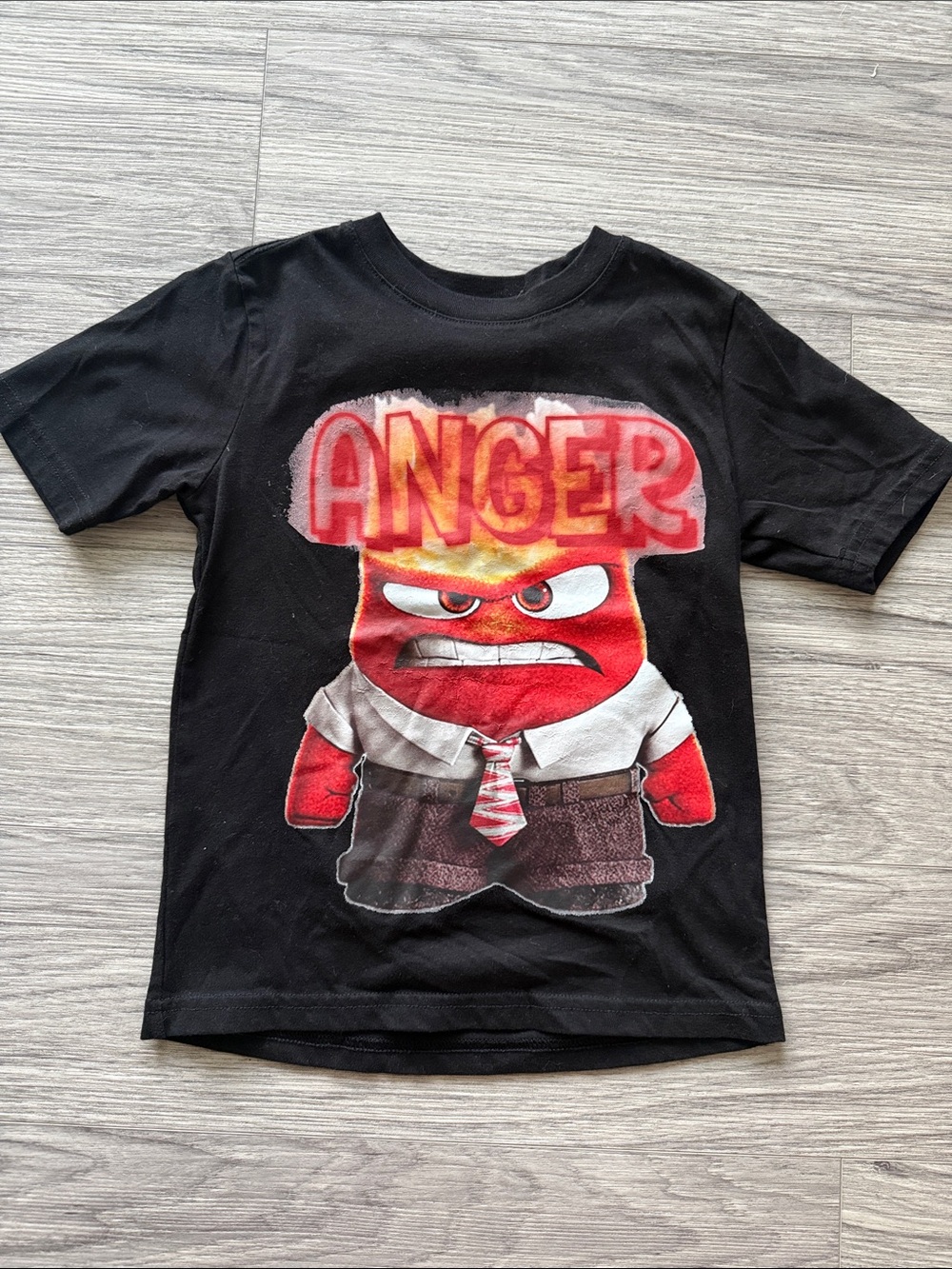 Kids 'Anger' Character Graphic Tee - Black & Red